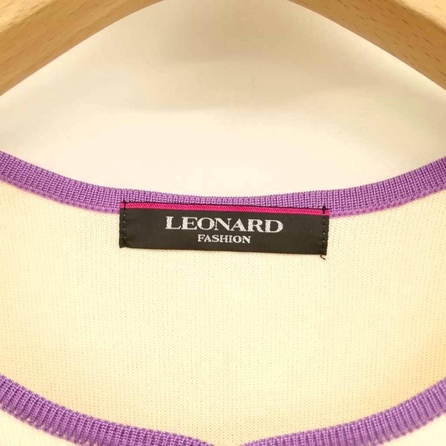 LEONARD（レオナール） 花柄 ラインストーン 刺繍 シルク コットン