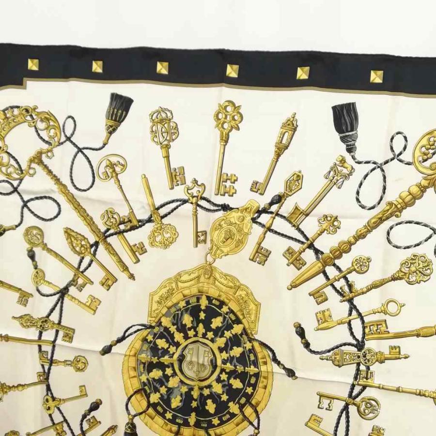 エルメス カレ90 LES CLES 鍵 スカーフ シルク ネイビー HERMES