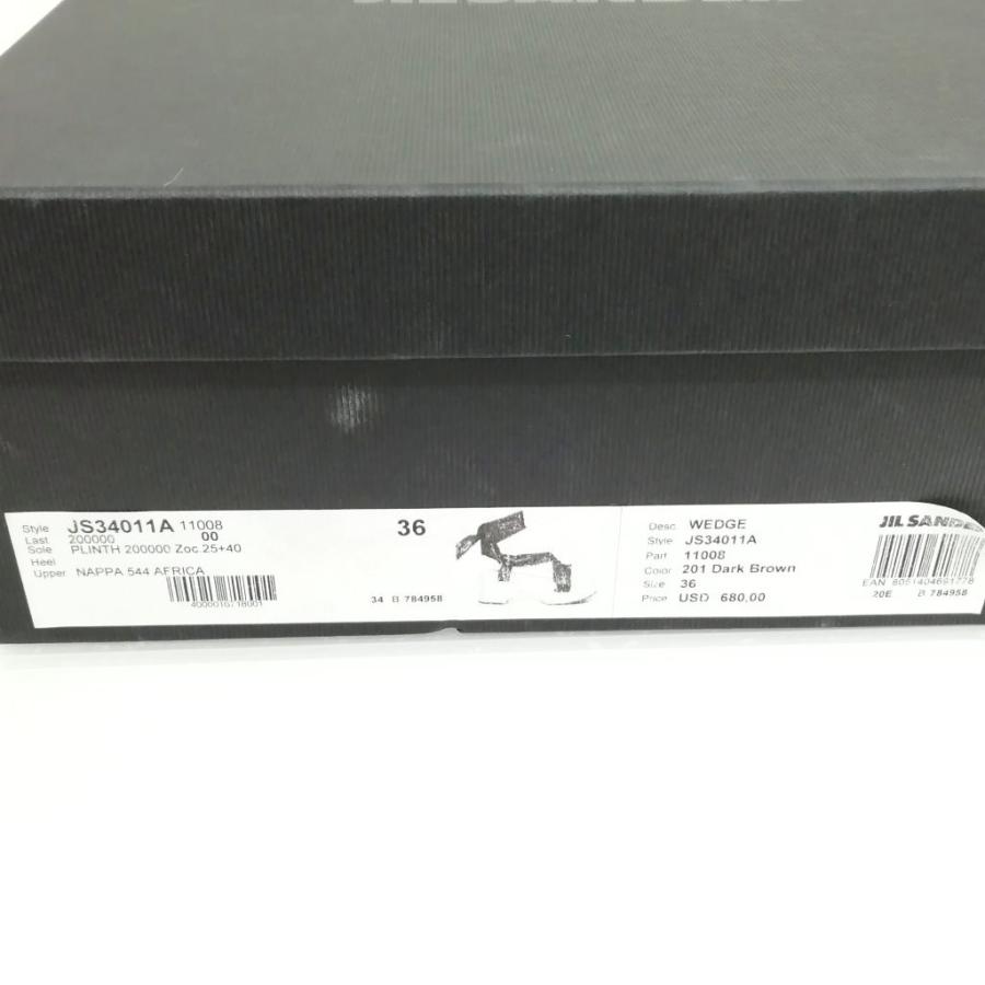 ジルサンダー JIL SANDER JS34011A Leather Strap Wedge Sandals