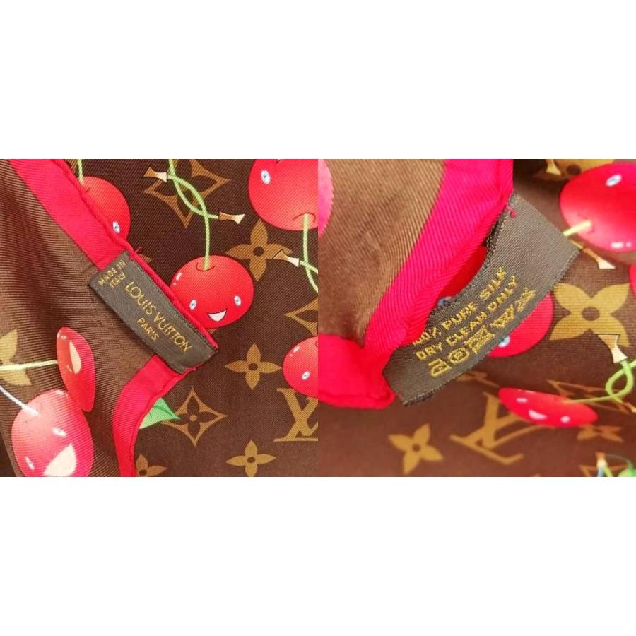 ルイヴィトLouis Vuitton 村上隆 さくらんぼ スカーフ モノグラム ルイヴィトLouis Vuitton 村上隆 さくらんぼ スカーフ