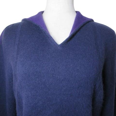 ブリーフィングゴルフ 長袖ニット XS シルク カシミヤ パープル