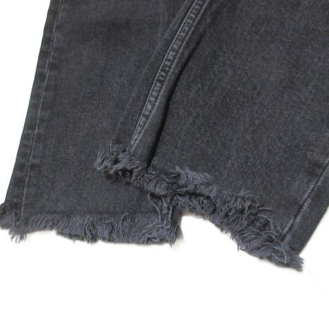 ZARA ザラ ブラックデニム パンツ ジーンズ カットオフ