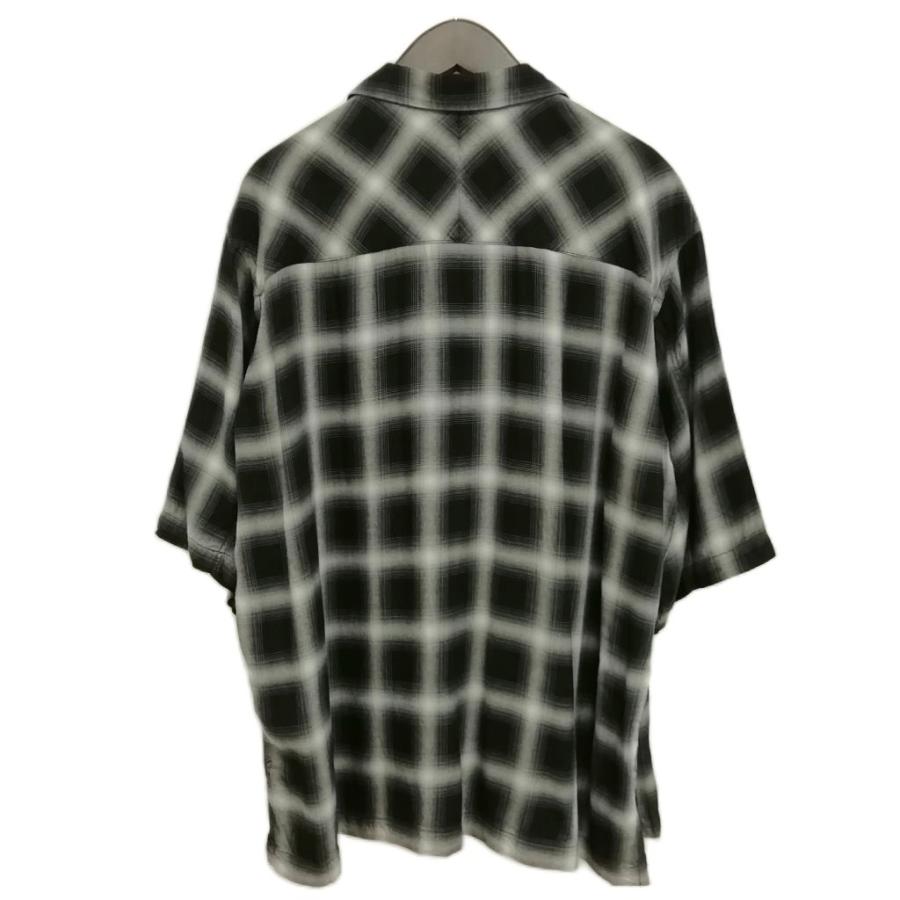 サンカ Sanca 21SS オンブレチェック オープンカラー シャツ ボックスシルエット レーヨン 半袖 2 ブラック系 メンズ ...