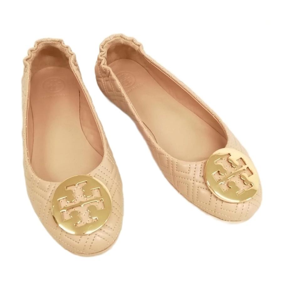 Tory Burch ベージュ フラットシューズ　23.5 美品！ TORY BURCH（トリーバーチ） キルティング フラットシューズ バレエ