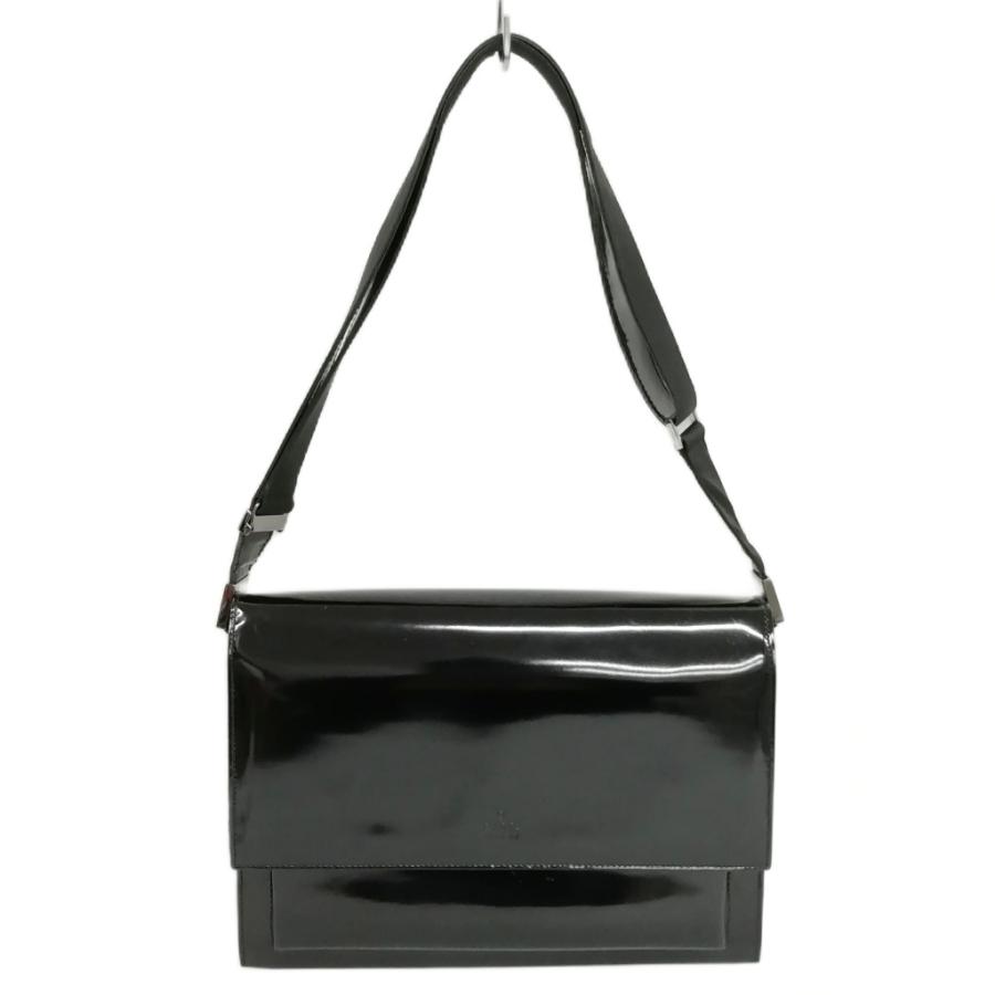 GUCCI（グッチ） パテントレザー ショルダーバッグ ブラック メンズ