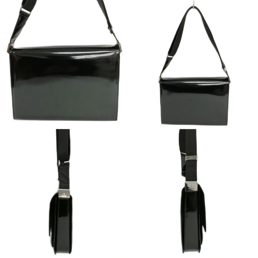 GUCCI（グッチ） パテントレザー ショルダーバッグ ブラック メンズ