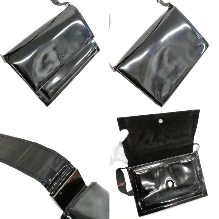 GUCCI（グッチ） パテントレザー ショルダーバッグ ブラック メンズ