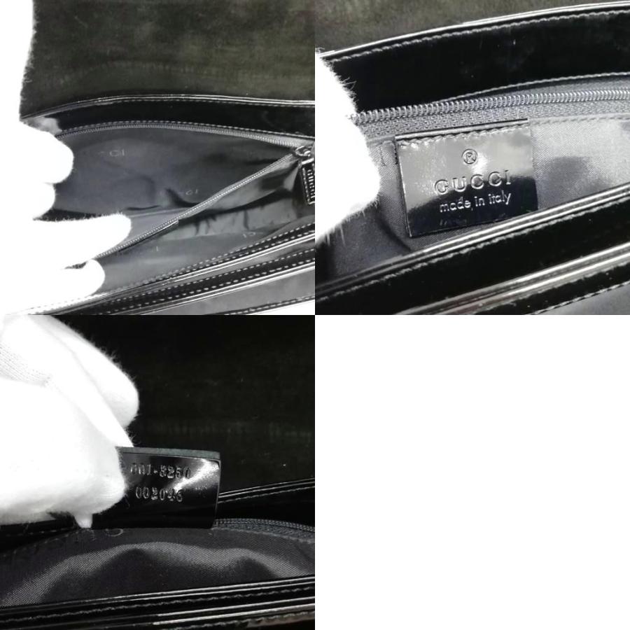 GUCCI（グッチ） パテントレザー ショルダーバッグ ブラック メンズ