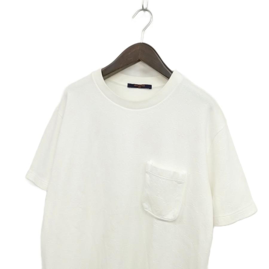 【中古】ルイヴィトン RM222Q TCL HIY49W シグネチャー 3Dポケット モノグラム Tシャツ 22SS 半袖 L ホワイト LOUIS VUITTON（ルイ・ヴィトン） LOUIS VUITTON RM222Q TCL HIY49W