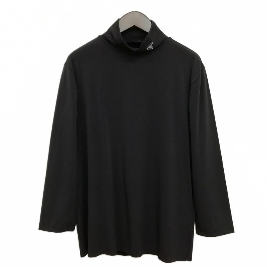 【中古】プラダ PRADA UJL188 S211 58V タートルネック ジャージー カットソー Tシャツ 三角プレート 美品 長袖 XL PRADA（プラダ） PRADA UJL188 S211 58V モック タートルネック