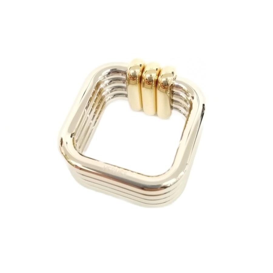 【中古】エルメス HERMES リュバン 90 スカーフリング シルバー ゴールド 美品 レディース HERMES（エルメス） リュバン 90 スカーフリング シルバー ゴールド 美