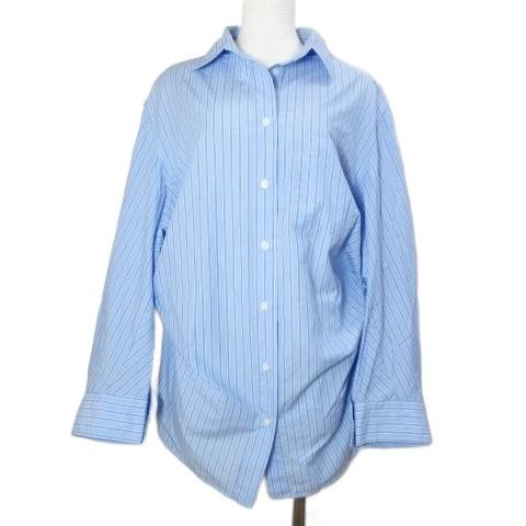 【完売商品】ZARA ストライプ柄オーバーサイズシャツ　ストライプシャツ　空色 LIMITED EDITION ストライプ オーバーサイズシャツ - ブルー | ZARA