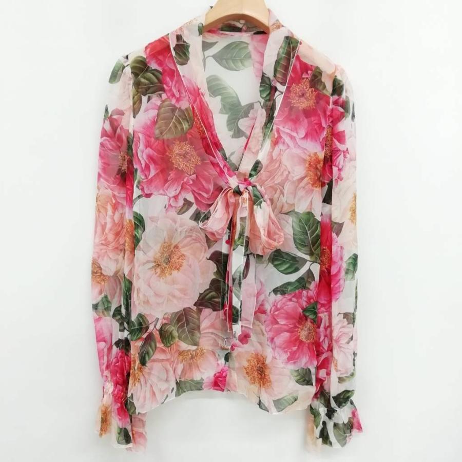 【新品】DOLCE&GABBANA シアーフローラル シルク100%ブラウス 新品】DOLCE&GABBANA シアーフローラル シルク100%ブラウス - メルカリ