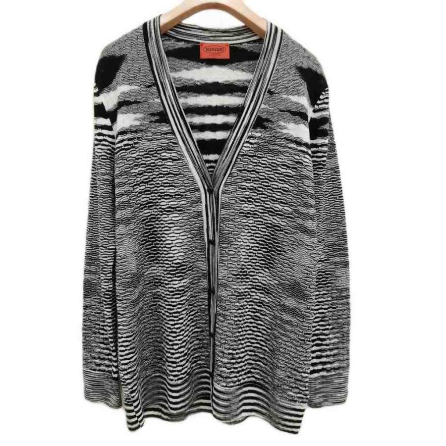 ミッソーニ MISSONI ニットカーディガン Vネック ロングスリーブ 総柄