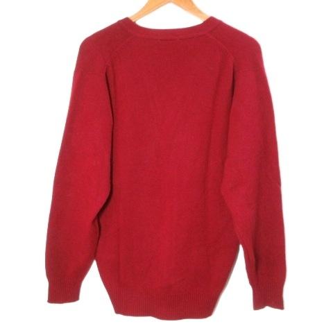 Bergarna カシミヤ ニット カーディガン 長袖 厚手 Vネック L 赤