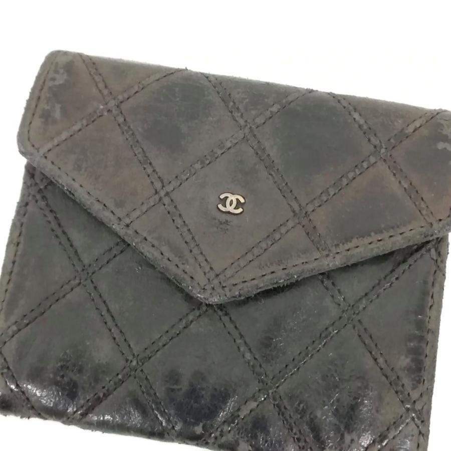 シャネル　ビコローレ　ラムスキン　黒 ミニ財布　カードケース　ケース CHANEL（シャネル） ビコローレ カードケース ラムスキン 3番台 黒