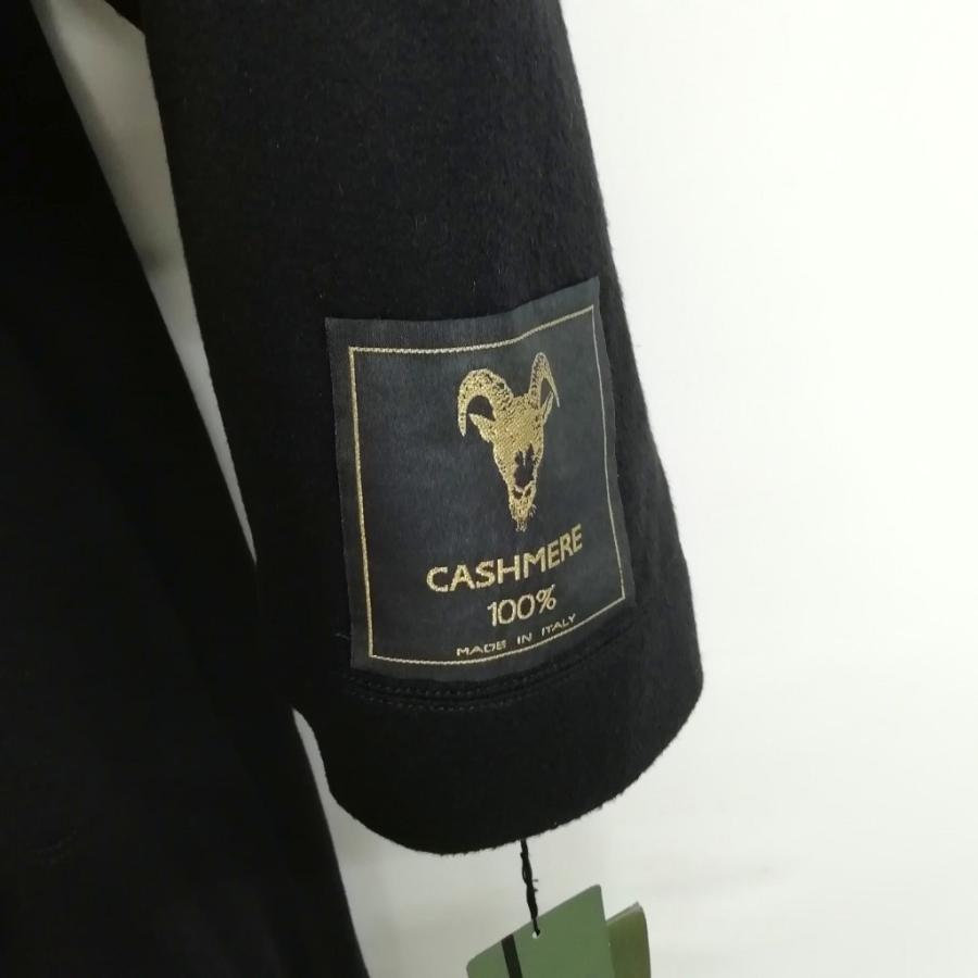 【中古】GARBO ガルボ カシミヤ ノーカラー コート ミンク付きストール付 9 ブラック レディース GARBO ガルボ カシミヤ ノーカラー コート ミンク付きストール付 9