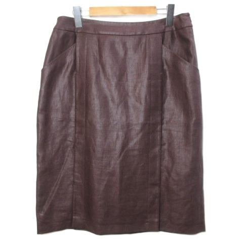 Max Mara（マックスマーラ） 白タグ 大きいサイズ リネンスカート ひざ