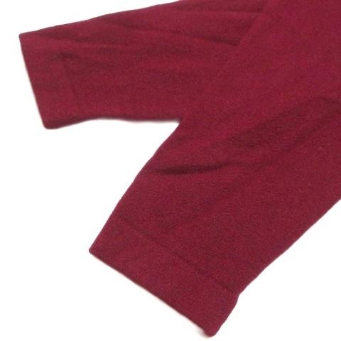 極美品 カシミア100%◎HERMES Vネック長袖ニット レッド 40サイズ ラムカシミヤ Vネックプルオーバー （ニット・セーター