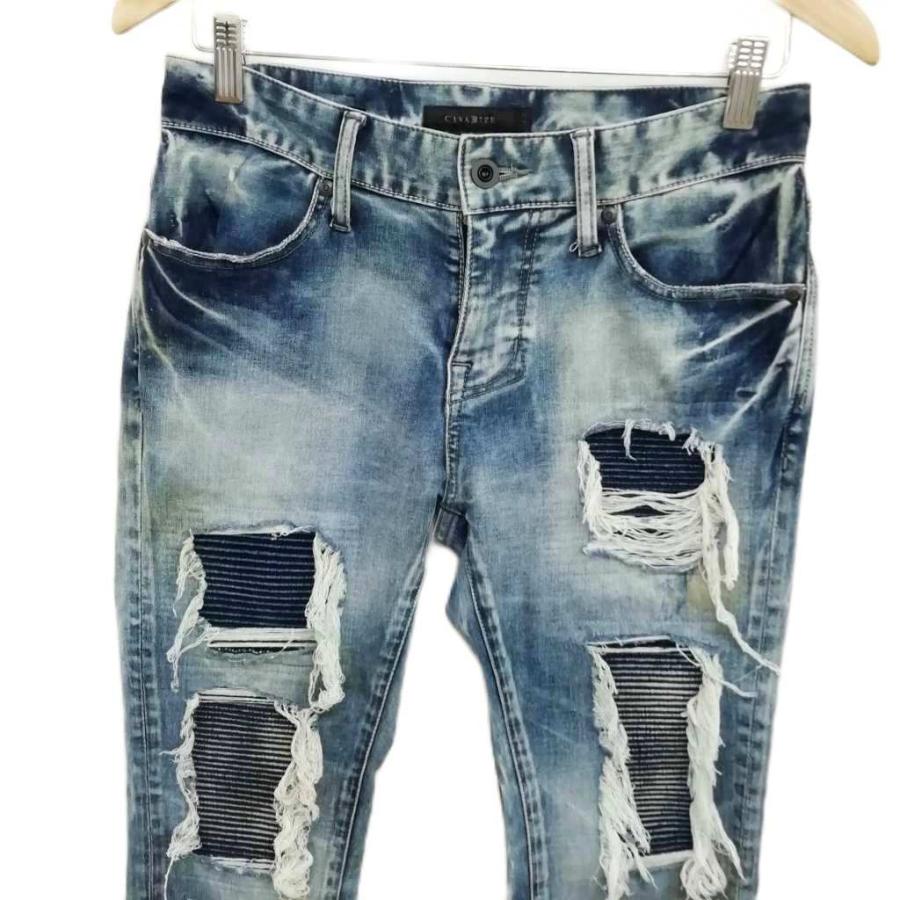 シヴァーライズ CIVARIZE 蛇腹リメイク スキニー デニム パンツ 42 
