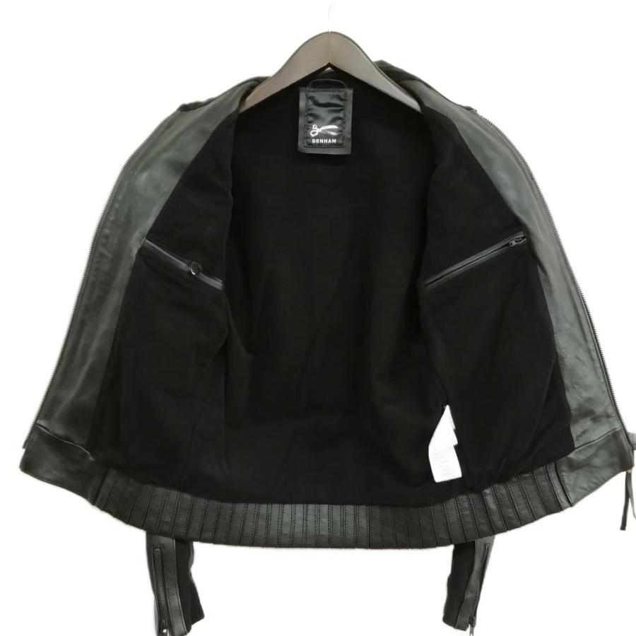 DENHAM デンハム ブラック レザージャケット シープスキンSサイズ DENHAM デンハム ブラック レザージャケット シープスキンSサイズ