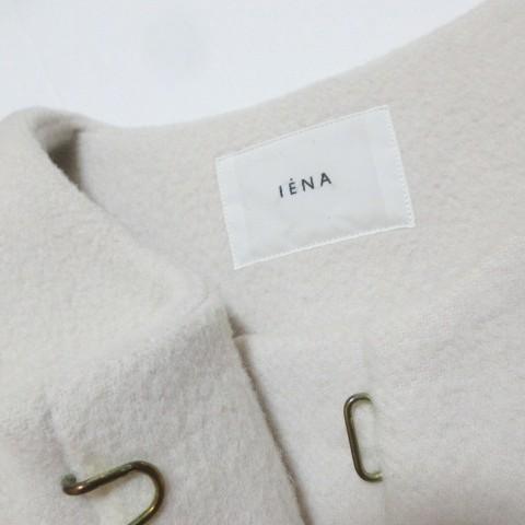 イエナ IENA ノーカラーコクーン コート ウール ロング 36 S相当 