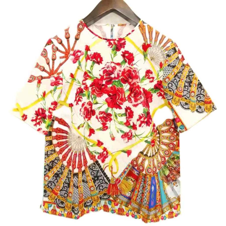 ドルチェ&ガッバーナ シルクボウタイ Tシャツ 花柄 ドルチェ&ガッバーナ シルクボウタイ Tシャツ 花柄