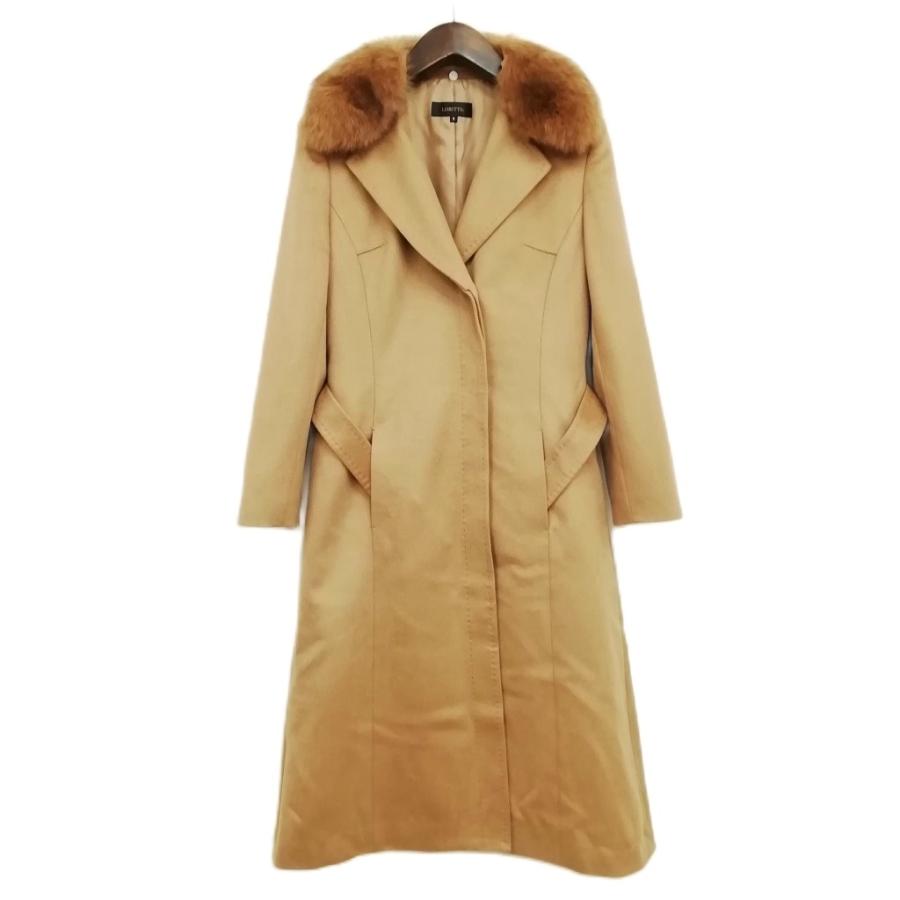 ロリッティ LORITTI カシミヤ ロング コート フォックスファー付 美品