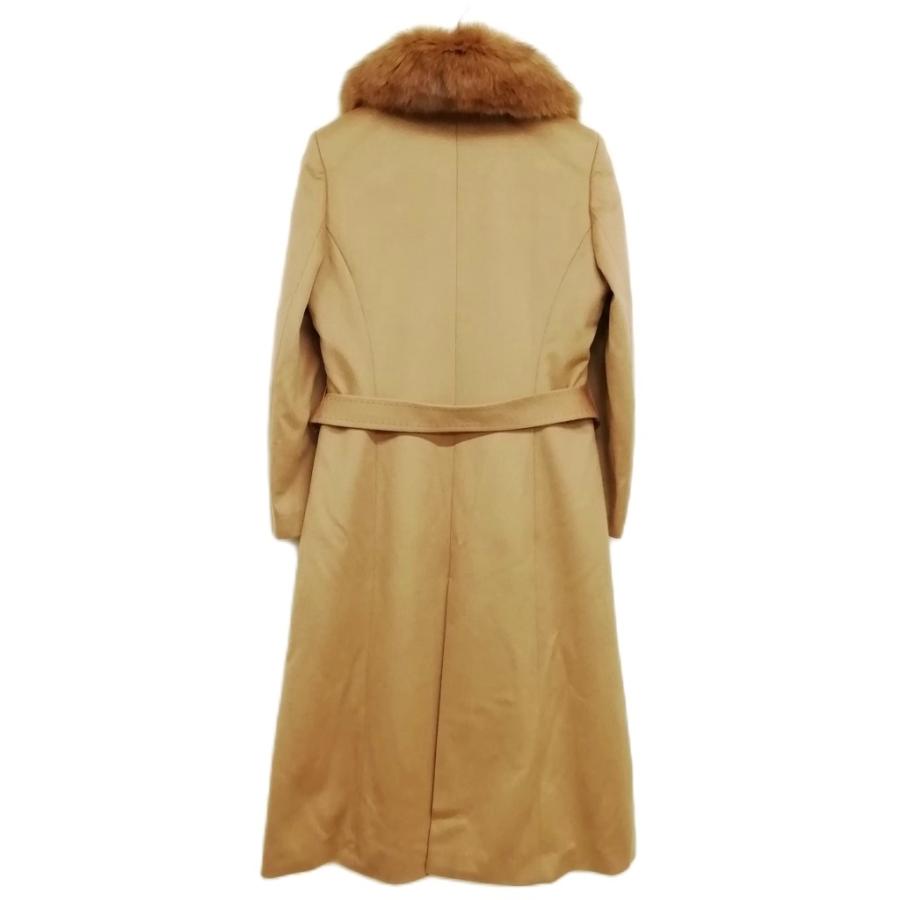 ロリッティ LORITTI カシミヤ ロング コート フォックスファー付 美品