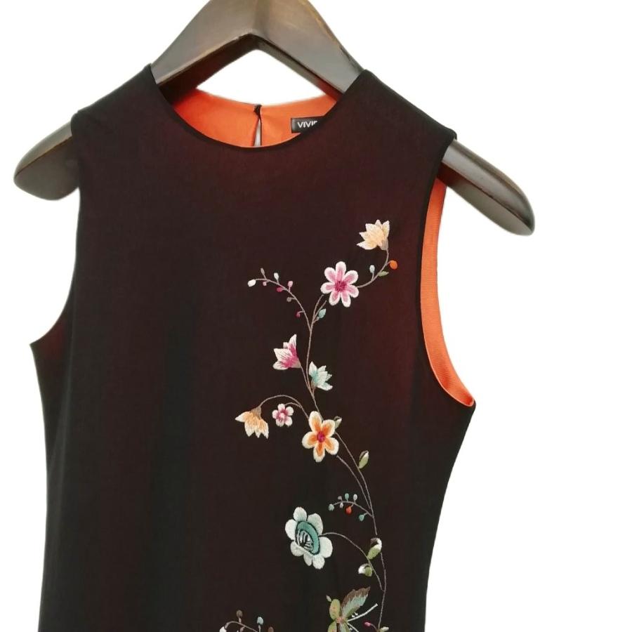美品！ヴィヴィアンタム パワーネットワンピース ドレス花刺繍Size0 ヴィヴィアンタム VIVIENNE TAM 花柄 刺繍 パワーネット ロング