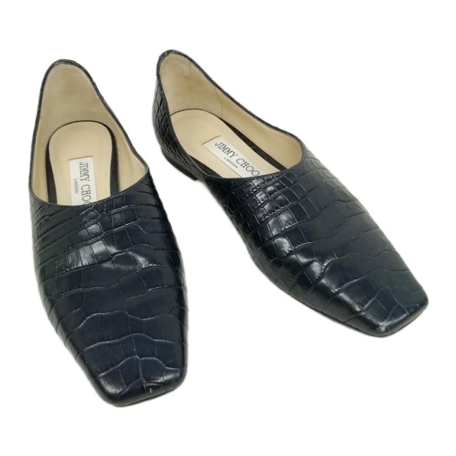 ジミーチュウ JIMMY CHOO ジョセリン クロコ型押し スリッポン 