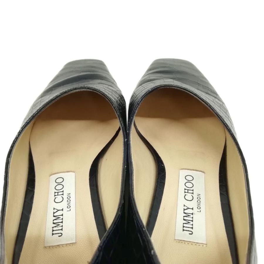 ジミーチュウ JIMMY CHOO ジョセリン クロコ型押し スリッポン 