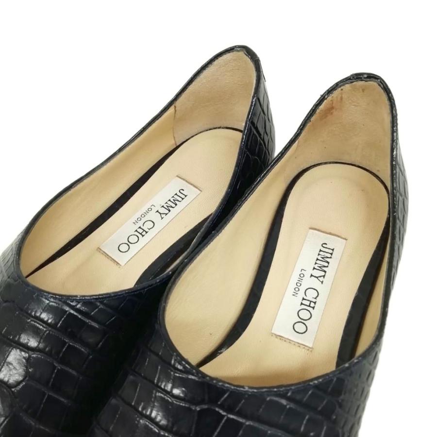 ジミーチュウ JIMMY CHOO ジョセリン クロコ型押し スリッポン 