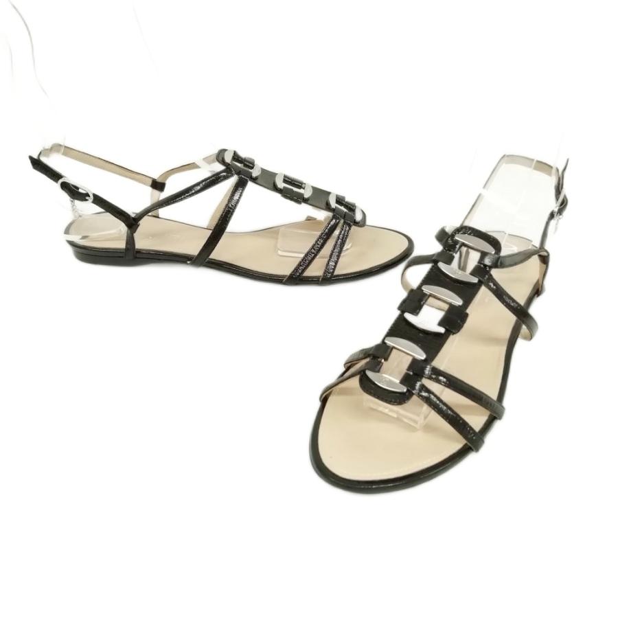 美品 CHANEL シャネル ココマーク・ロゴ・テープストラップ サンダル