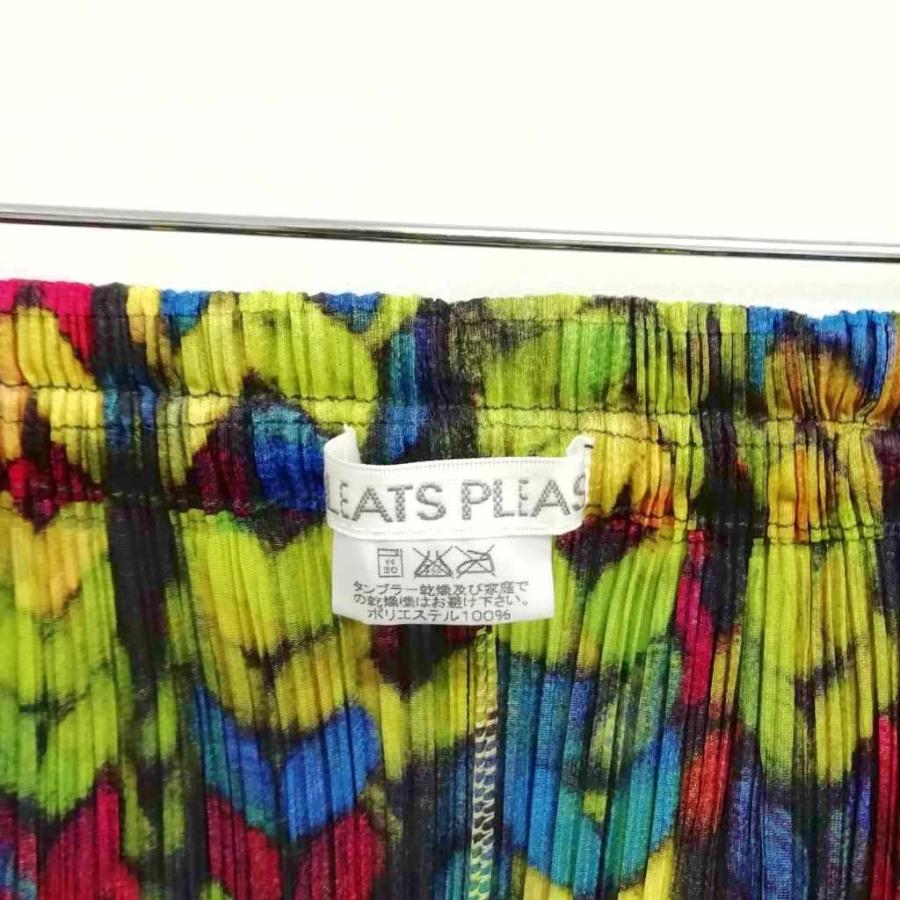 レディース me ISSEY MIYAKE シワ加工 総柄 変形スカート マルチカラー