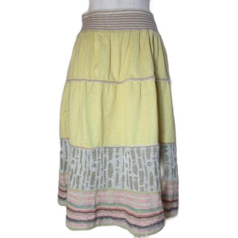 エムアンドキョウコ M.&KYOKO ニットスカート ティアード フレア ひざ