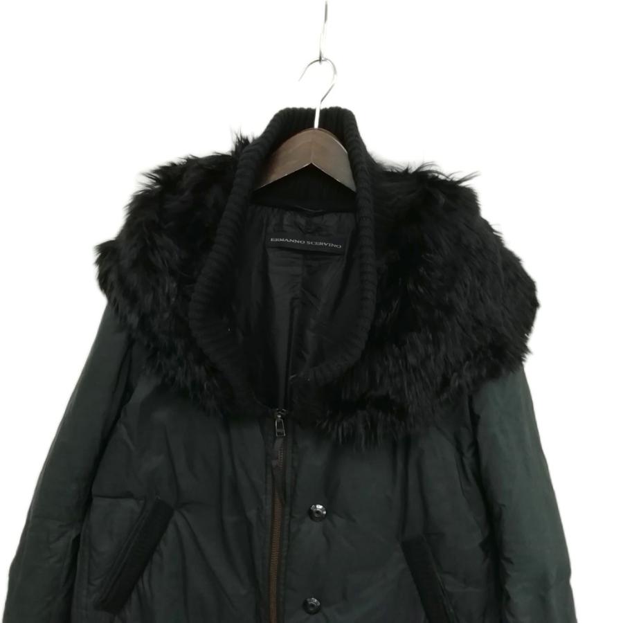 ERMANNO SCERVINO ショートダウンジャケット フリンジ付き Ermanno Scervino Leather fringed puffer jacket|D350A308IGH95708