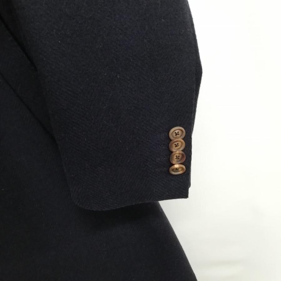 ラルディーニ LARDINI JL23143AQ チェスターコート ウール ヘリンボーン 段返り 3B 44 ブラック メンズ