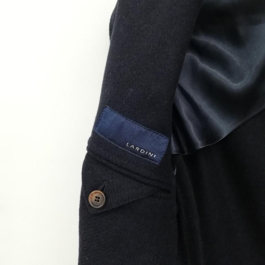 ラルディーニ LARDINI JL23143AQ チェスターコート ウール ヘリンボーン 段返り 3B 44 ブラック メンズ