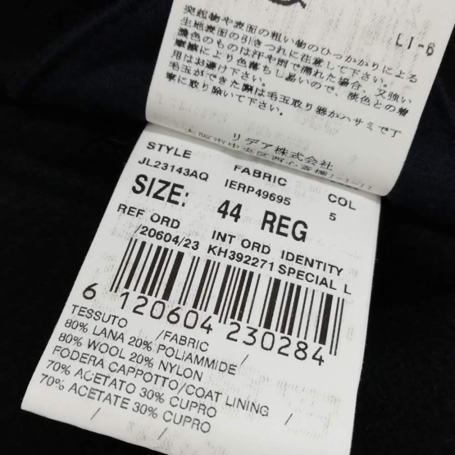 ラルディーニ LARDINI JL23143AQ チェスターコート ウール ヘリンボーン 段返り 3B 44 ブラック メンズ