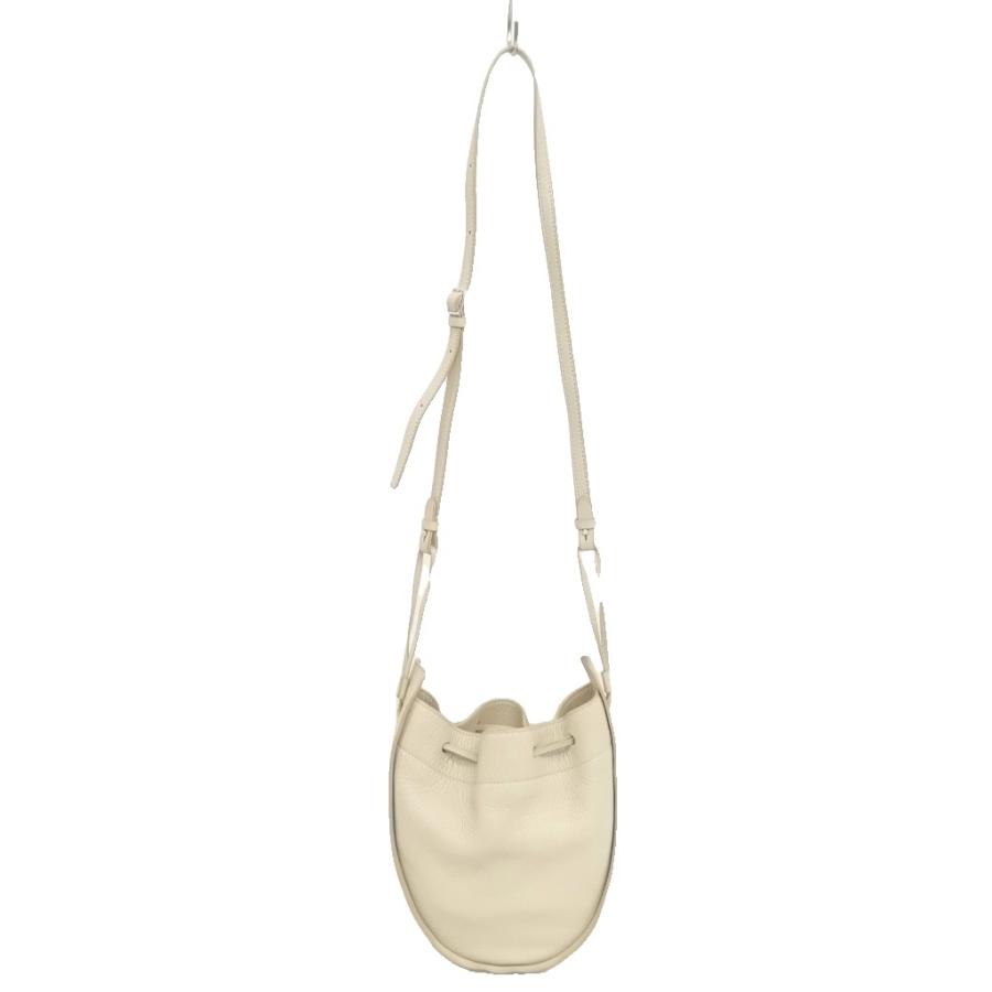 ザロウ THE ROW DRAWSTRING POUCH ドローストリング ポーチ レザー ショルダー バッグ エッグシェル レディース