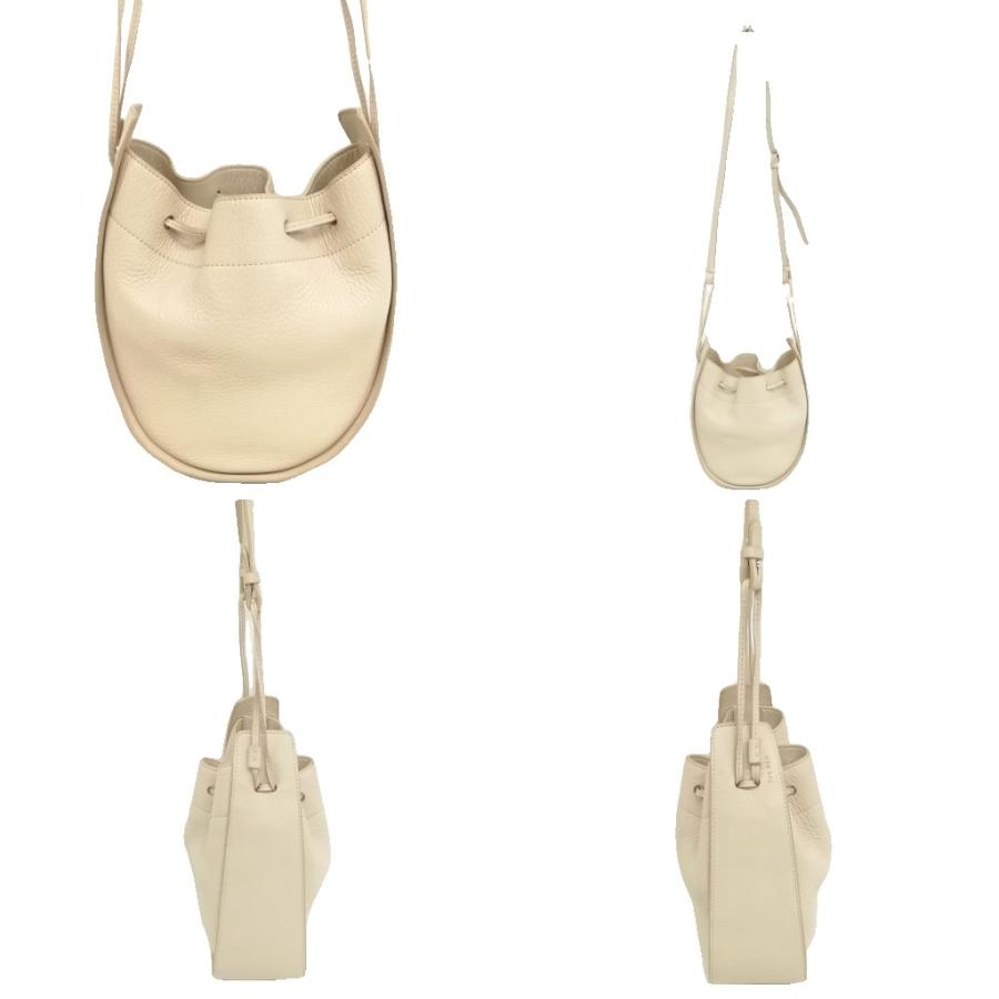 ザロウ THE ROW DRAWSTRING POUCH ドローストリング ポーチ レザー ショルダー バッグ エッグシェル レディース