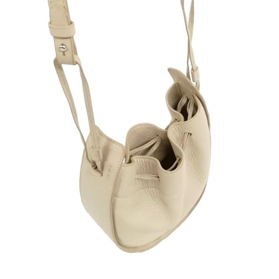 ザロウ THE ROW DRAWSTRING POUCH ドローストリング ポーチ レザー ショルダー バッグ エッグシェル レディース