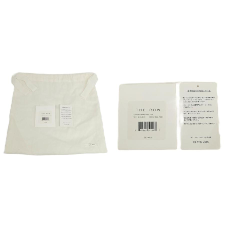 ザロウ THE ROW DRAWSTRING POUCH ドローストリング ポーチ レザー ショルダー バッグ エッグシェル レディース