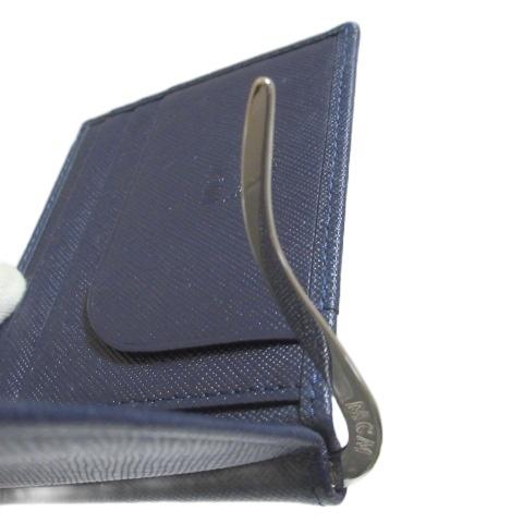 エムシーエム MCM マネークリップ財布 二つ折り 紺 ネイビー /X メンズ