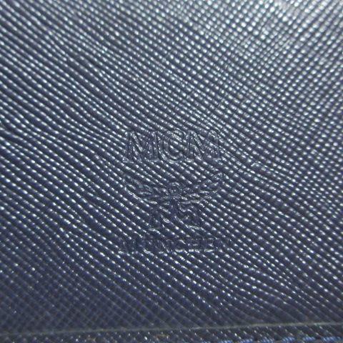 エムシーエム MCM マネークリップ財布 二つ折り 紺 ネイビー /X メンズ
