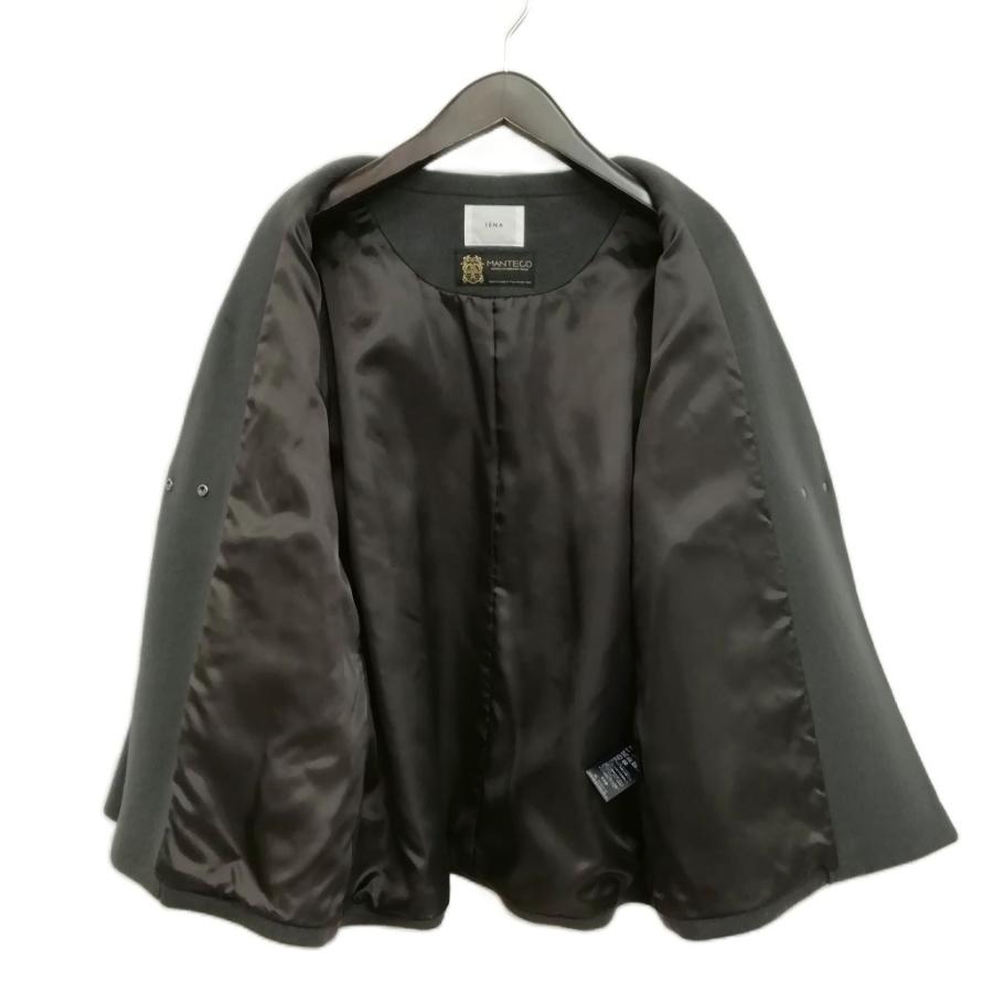 イエナ IENA MANTECO 21AW ウール ノーカラー コート ショート ミドル 