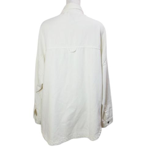 ZARA（ザラ） デニムジャケット ダメージ加工 ドロップショルダー L 白 