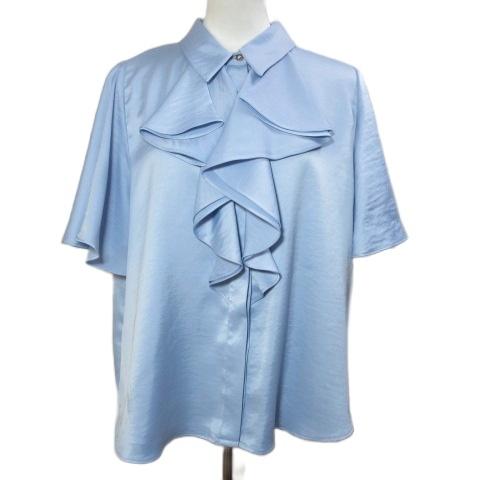 ZARA（ザラ） サテンフリルシャツ ブラウス ラッフル 半袖 バタフライ 