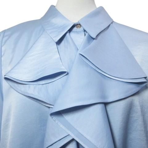 ZARA（ザラ） サテンフリルシャツ ブラウス ラッフル 半袖 バタフライ 